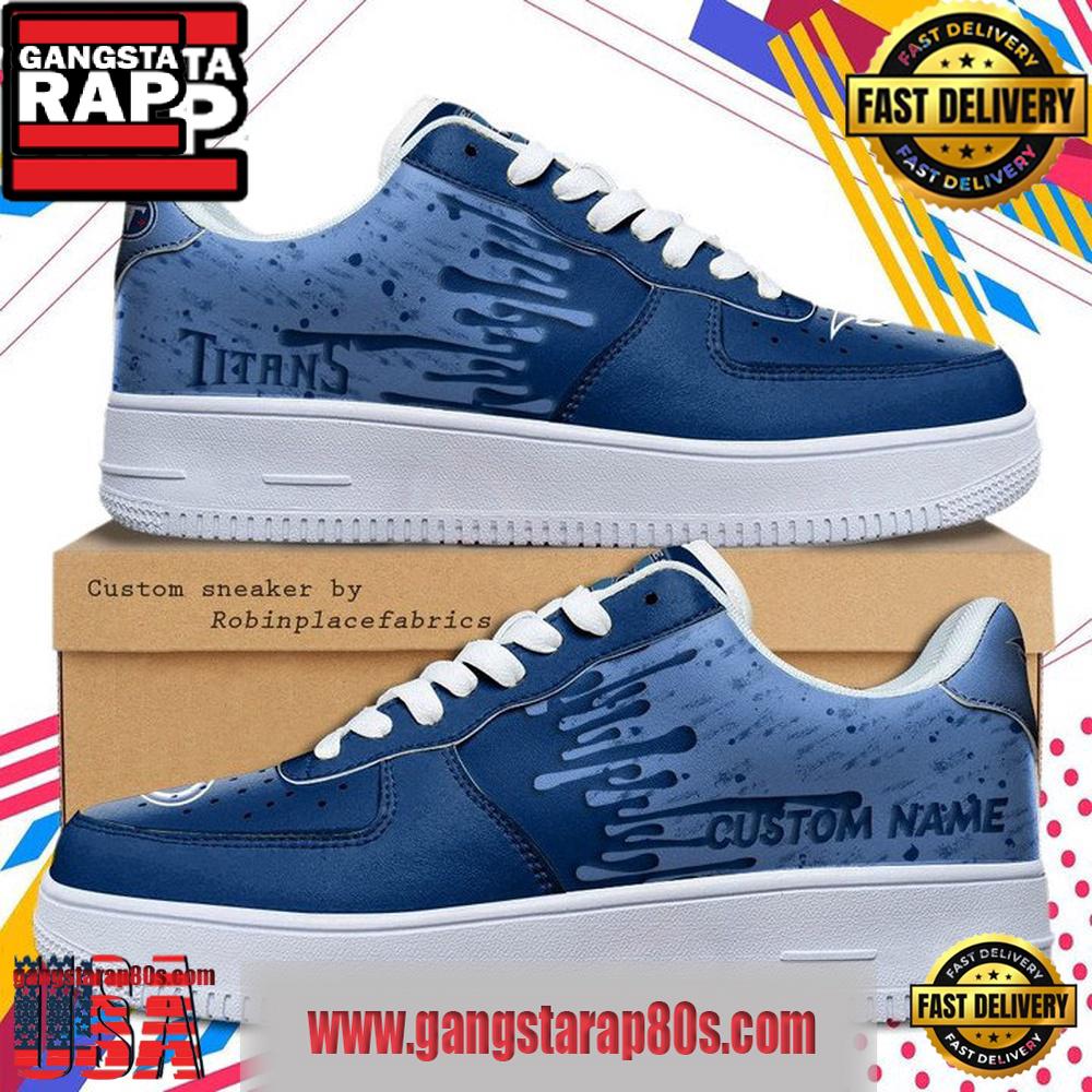 NFL Tennessee Titans Dripping Color Pattern Sneaker For Men Women NFL Tennessee Titans Dripping Color Pattern Sneaker For Men Women