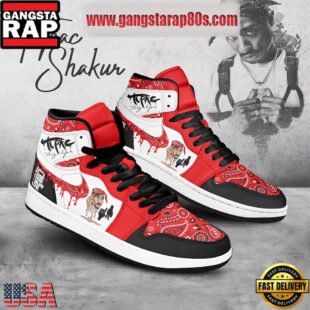 NFL Tupac Shakur Only God Can Judge Me Black Lace Air Jordan 1 Sneakers Shoes