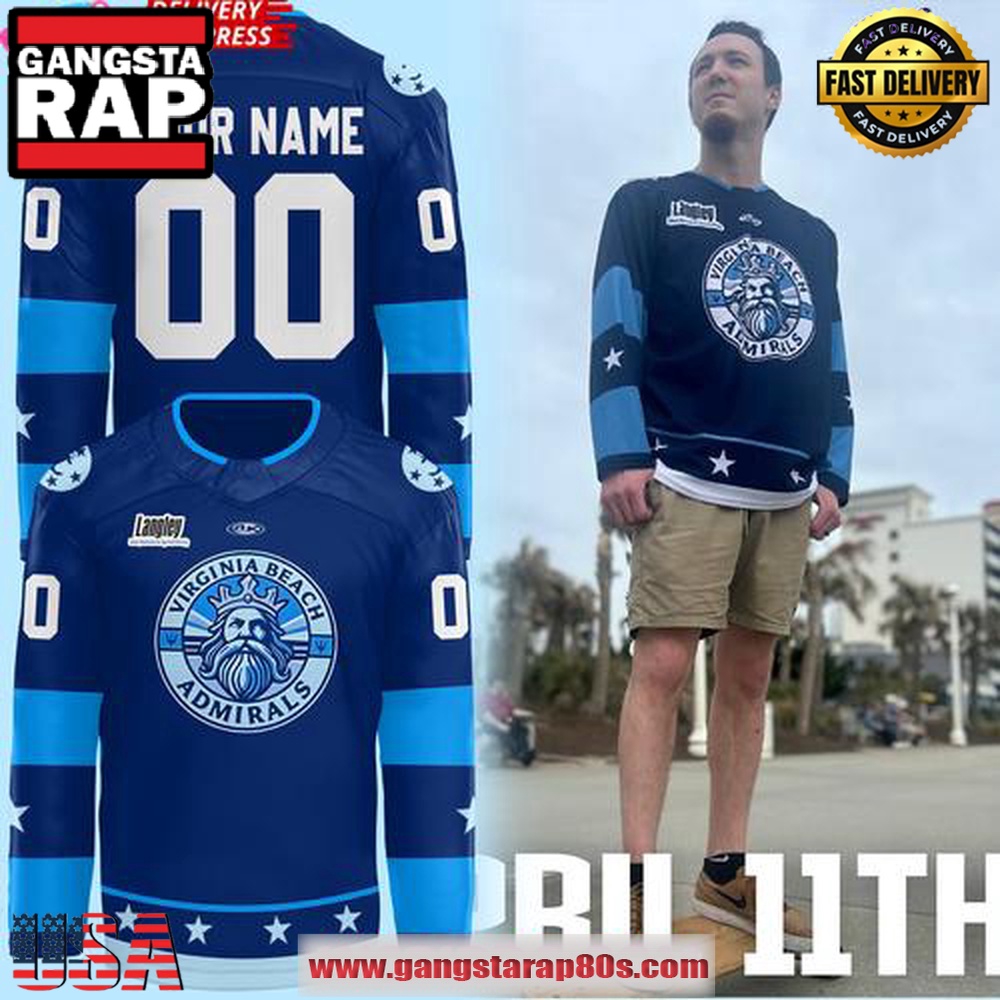 Norfolk Admirals 2025 Virginia Beach Official Custom Hockey Jersey Norfolk Admirals 2025 Virginia Beach Official Custom Hockey Jersey