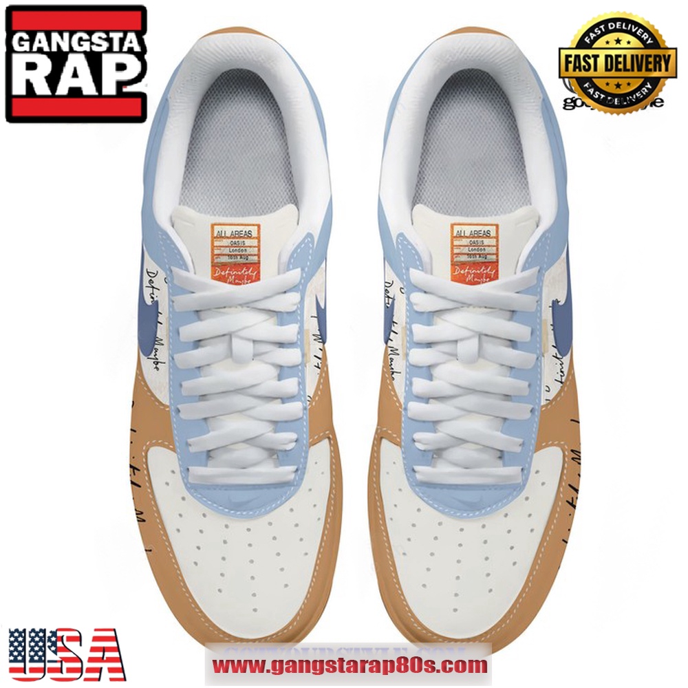 Oasis Band Definitely Maybe Limited Edition Air Force 1 Running Sneakers Shoes Oasis Band Definitely Maybe Limited Edition Air Force 1 Running Sneakers Shoes