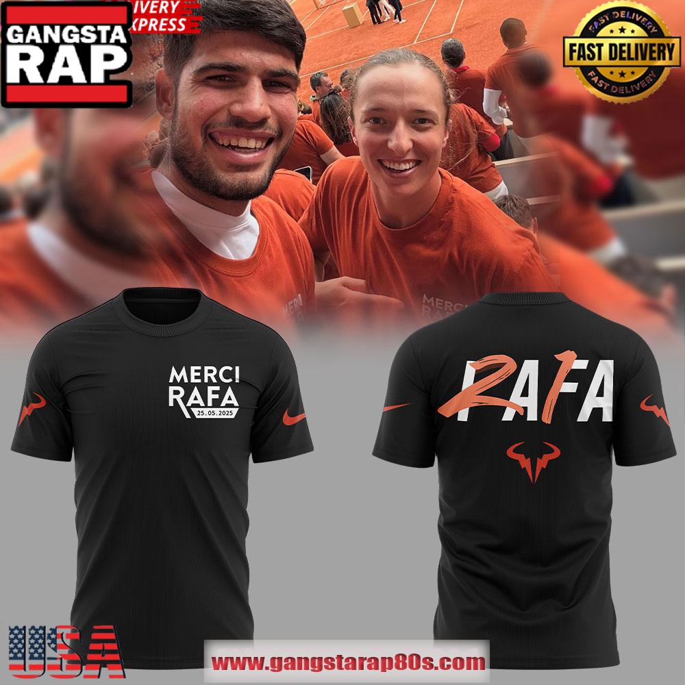 Offical Rafael Nadal Roland Garros Merci Rafa 2025 Black Unisex T-Shirt Offical Rafael Nadal Roland Garros Merci Rafa 2025 Black Unisex T-Shirt