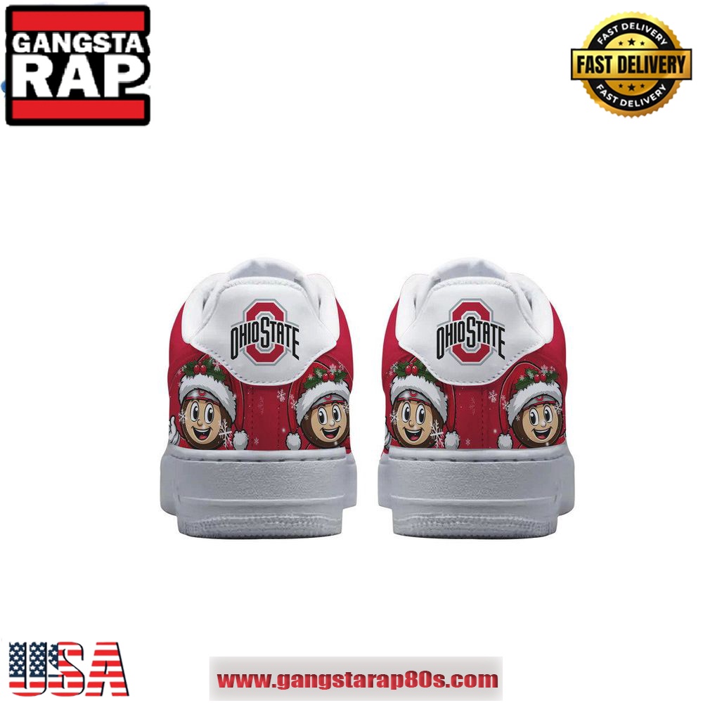 Ohio State Merry Christmas Bucks Air Force 1 Running Sneakers Shoes Ohio State Merry Christmas Bucks Air Force 1 Running Sneakers Shoes