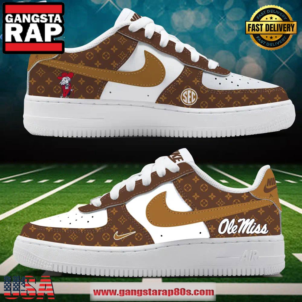 Ole Miss x Louis Vuitton Limited Edition Air Force 1 Running Sneakers Shoes Ole Miss x Louis Vuitton Limited Edition Air Force 1 Running Sneakers Shoes