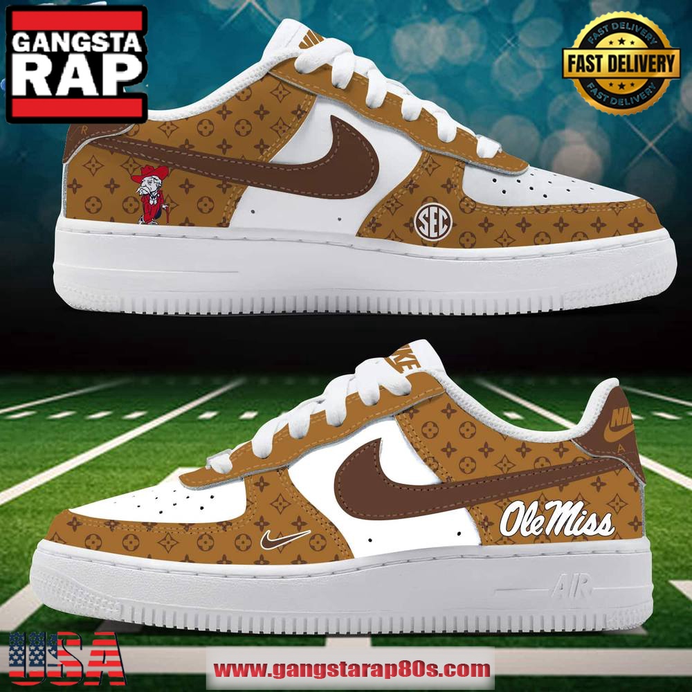 Ole Miss x Louis Vuitton Limited Edition Air Force 1 Running Sneakers Shoes Ole Miss x Louis Vuitton Limited Edition Air Force 1 Running Sneakers Shoes