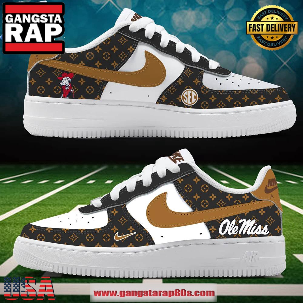 Ole Miss x Louis Vuitton Limited Edition Air Force 1 Running Sneakers Shoes Ole Miss x Louis Vuitton Limited Edition Air Force 1 Running Sneakers Shoes