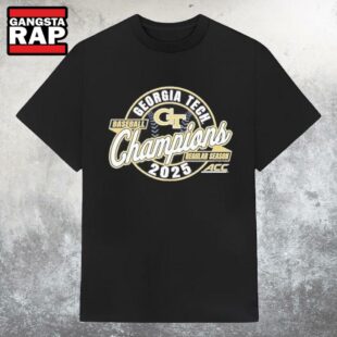 Original Georgia Tech Yellow Jackets 2025 ACC Baseball Regular Season Champions T Shirt