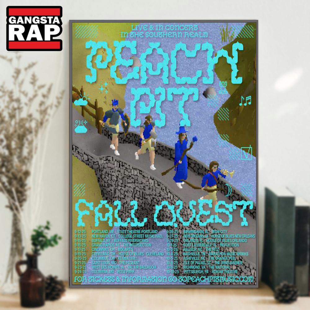 Peach Pit Fall Ovest Tour 2025 Poster Canvas Art Peach Pit Fall Ovest Tour 2025 Poster Canvas Art