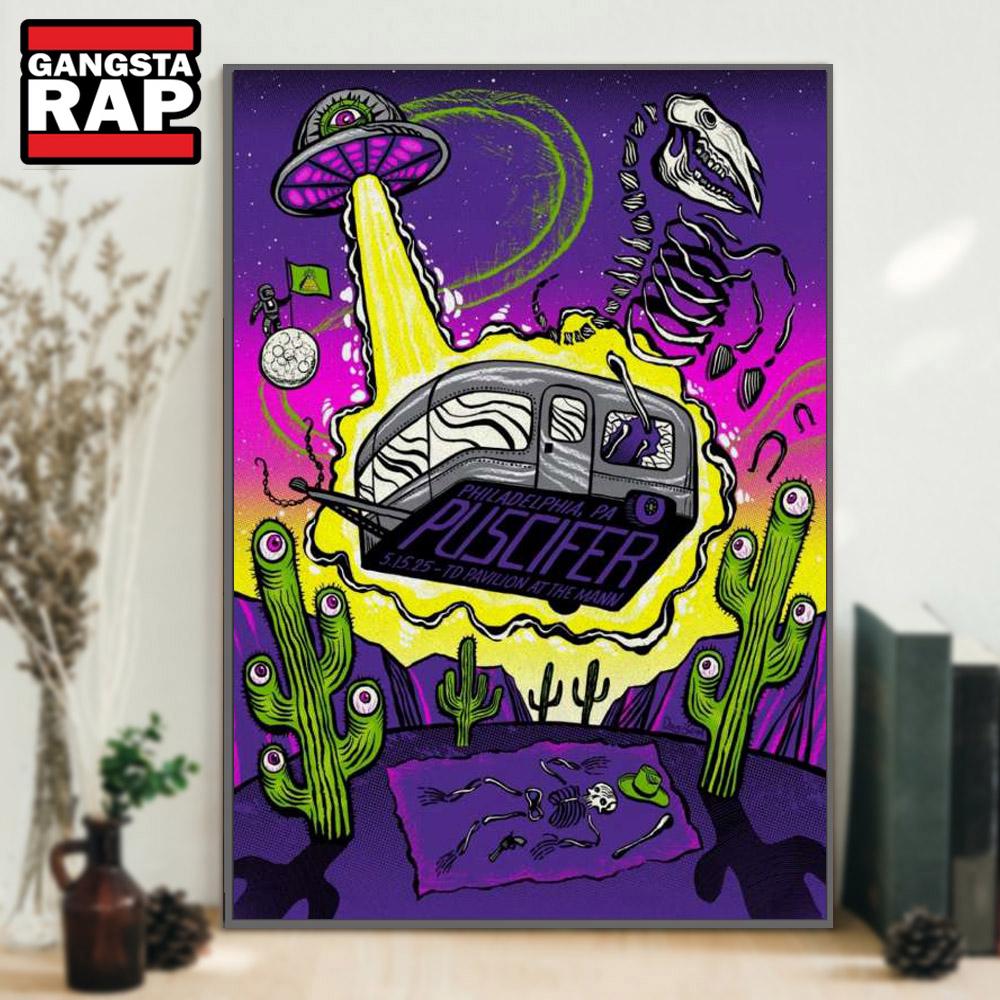 Puscifer TD Pavilion At The Mann Philadelphia, PA May 15 2025 Concert Poster Canvas Art Puscifer TD Pavilion At The Mann Philadelphia, PA May 15 2025 Concert Poster Canvas Art