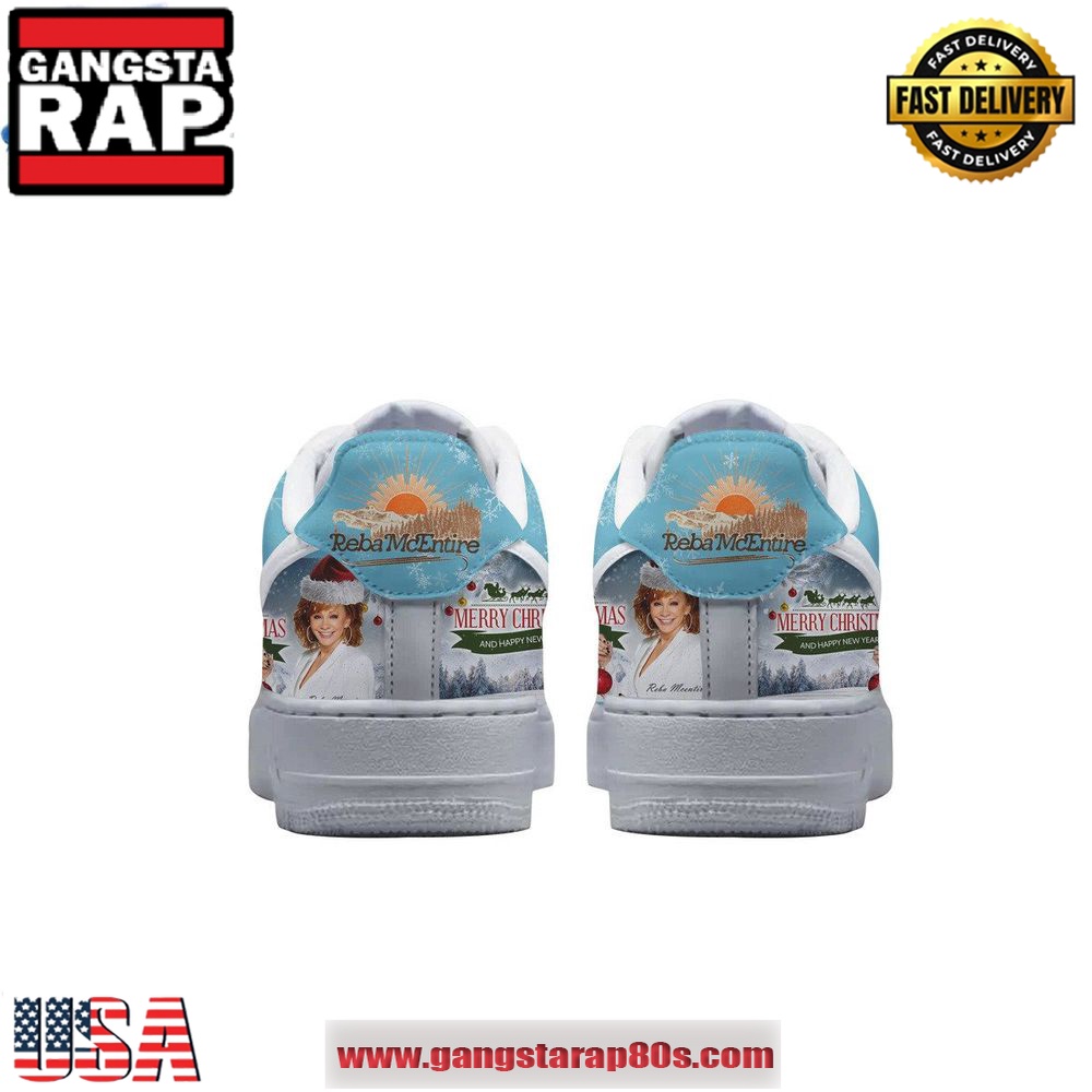 Reba McEntire Merry Christmas Air Force 1 Running Sneakers Shoes Reba McEntire Merry Christmas Air Force 1 Running Sneakers Shoes