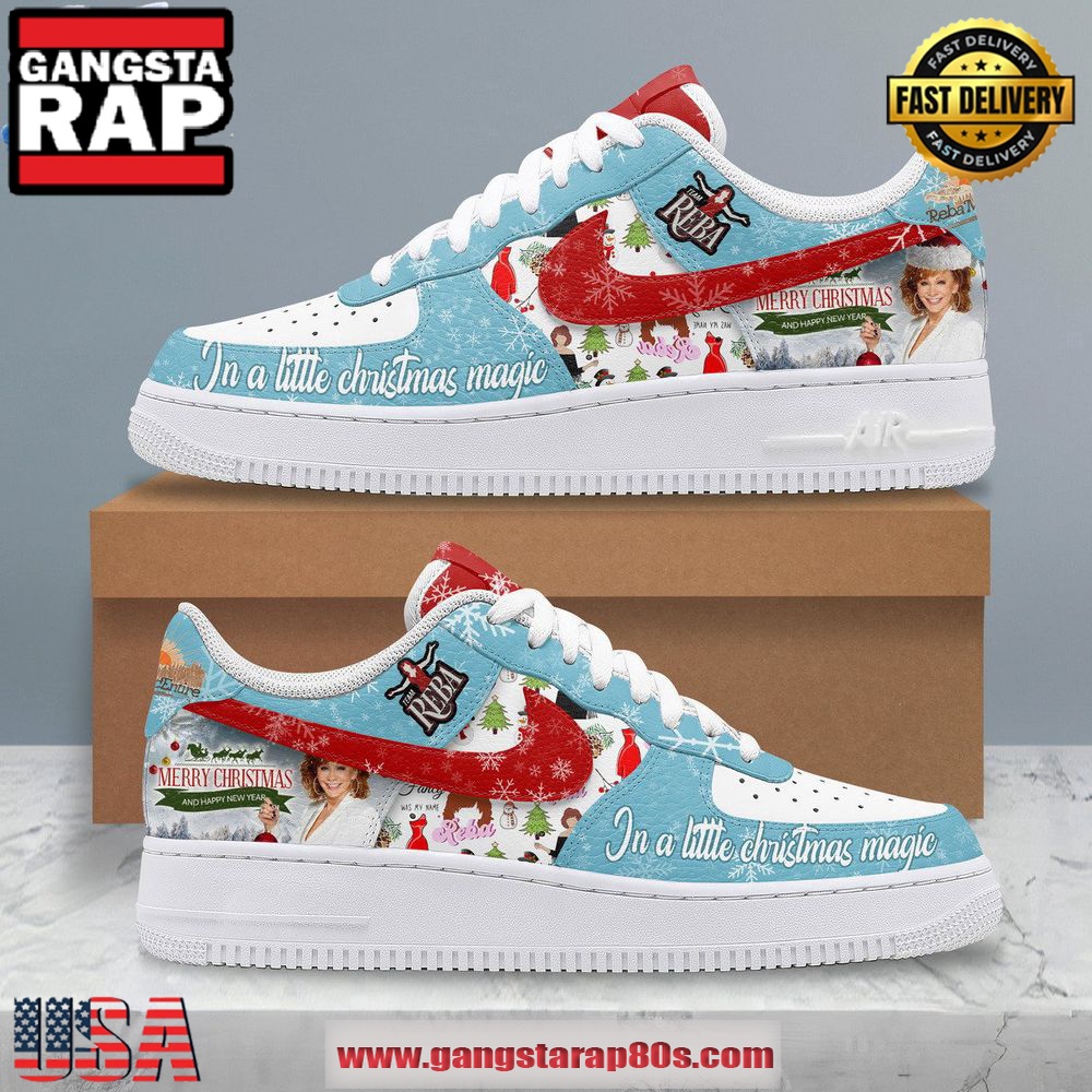 Reba McEntire Merry Christmas Air Force 1 Running Sneakers Shoes Reba McEntire Merry Christmas Air Force 1 Running Sneakers Shoes