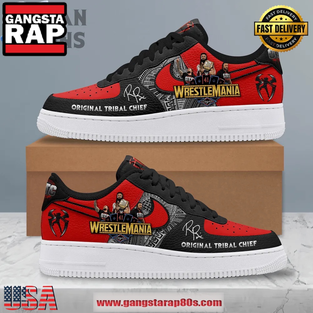 Roman Reigns WrestleMania 41 OTC Air Force 1 Running Sneakers Shoes Roman Reigns WrestleMania 41 OTC Air Force 1 Running Sneakers Shoes