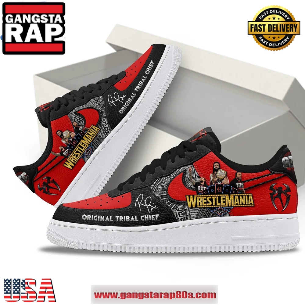 Roman Reigns WrestleMania 41 OTC Air Force 1 Running Sneakers Shoes Roman Reigns WrestleMania 41 OTC Air Force 1 Running Sneakers Shoes