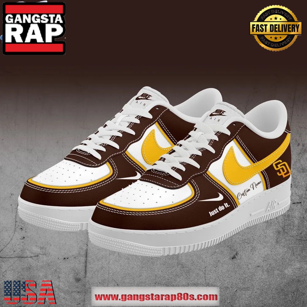 San Diego Padres Just Do It Air Force 1 Running Sneakers Shoes San Diego Padres Just Do It Air Force 1 Running Sneakers Shoes