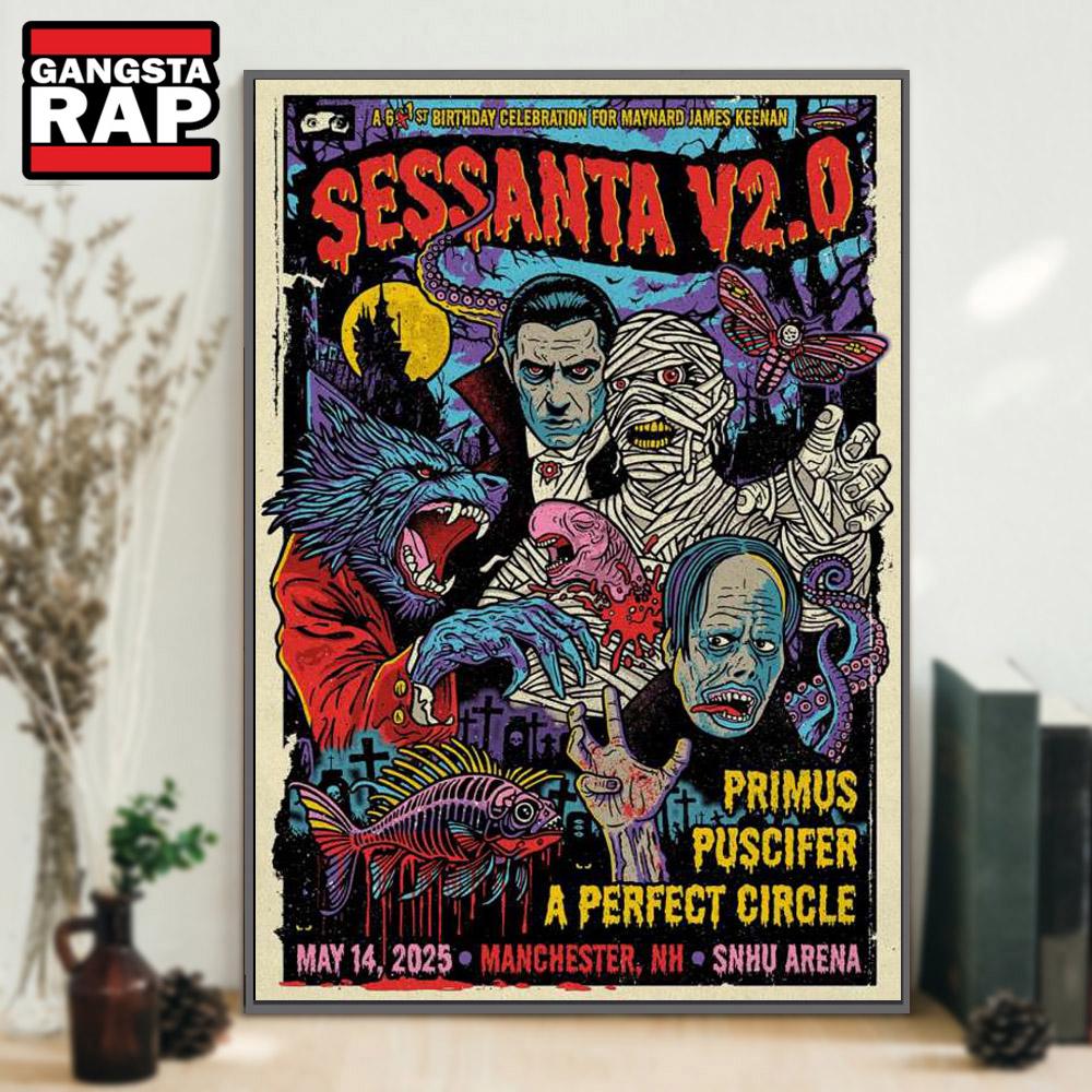 Sessanta V2.0 SNHU Arena Manchester, NH May 14 2025 Tour Poster Canvas Art Sessanta V2.0 SNHU Arena Manchester, NH May 14 2025 Tour Poster Canvas Art