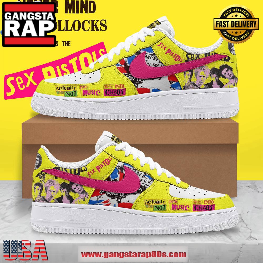 Sex Pistols We Are Into Chaos Limited Edition Air Force 1 Running Sneakers Shoes Sex Pistols We Are Into Chaos Limited Edition Air Force 1 Running Sneakers Shoes