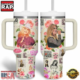 Shania Twain Music Custom Stanley Quencher 40oz Stainless Steel Tumbler With Handle For Fans