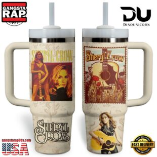 Sheryl Crow Music Custom Stanley Quencher 40oz Stainless Steel Tumbler With Handle For Fans