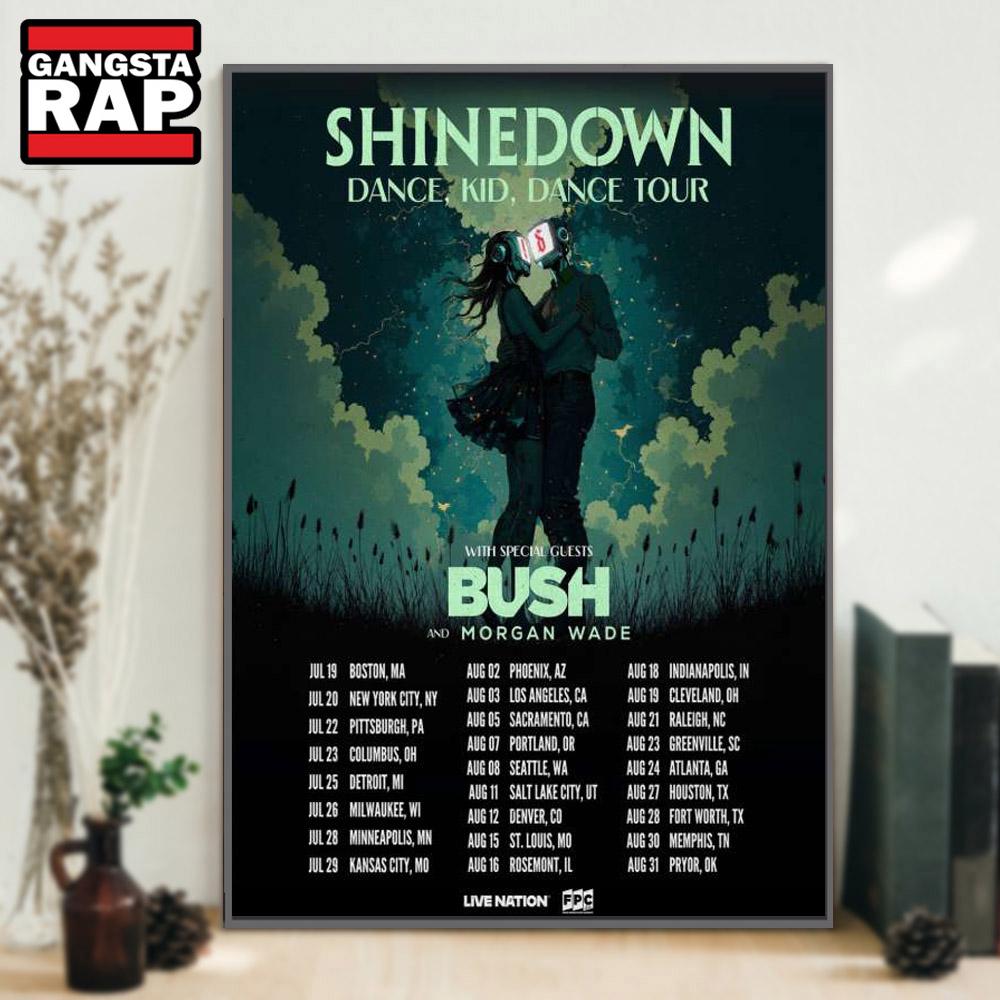 Shinedown Dance, Kid, Dance Tour 2025 Poster Canvas Art Shinedown Dance, Kid, Dance Tour 2025 Poster Canvas Art