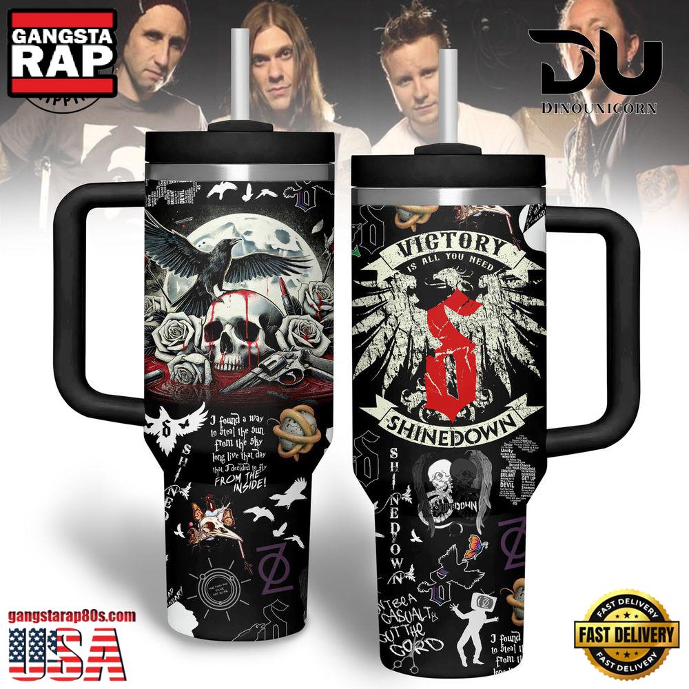 Shinedown Music Custom Stanley Quencher 40oz Stainless Steel Tumbler With Handle Shinedown Music Custom Stanley Quencher 40oz Stainless Steel Tumbler With Handle