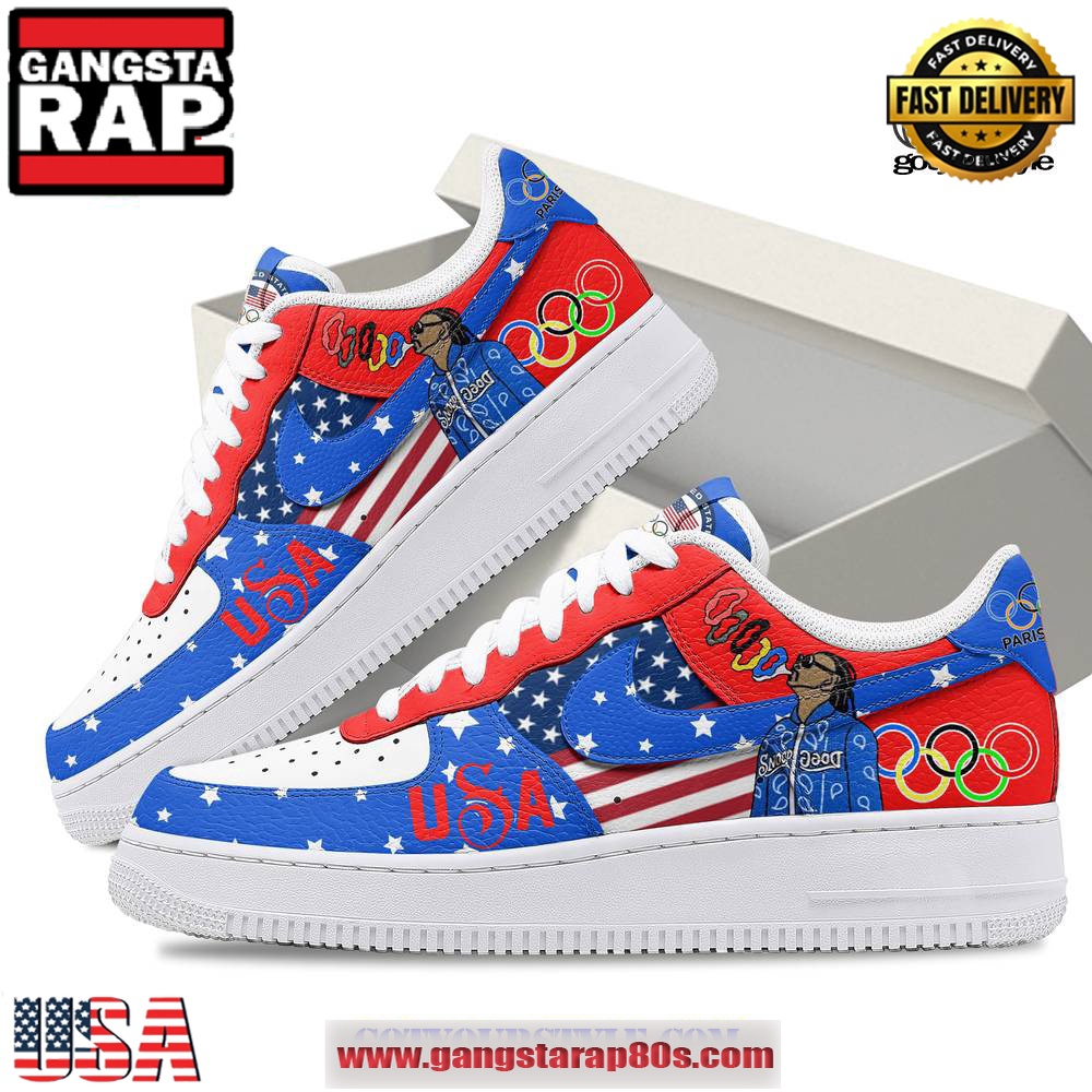 Snoop Dogg USA Smoke Olympic Games Limited Air Force 1 Running Sneakers Shoes Snoop Dogg USA Smoke Olympic Games Limited Air Force 1 Running Sneakers Shoes