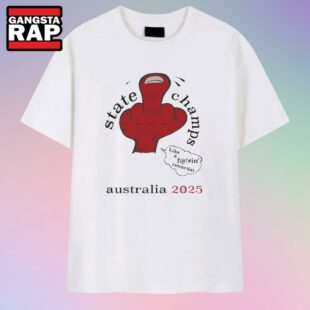 State Champs Middle Finger White T Shirt