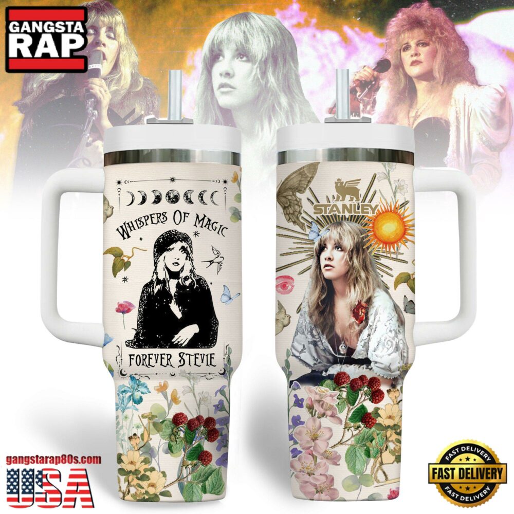 Stevie Nicks Music Custom Stanley Quencher 40oz Stainless Steel Tumbler With Handle Stevie Nicks Music Custom Stanley Quencher 40oz Stainless Steel Tumbler With Handle