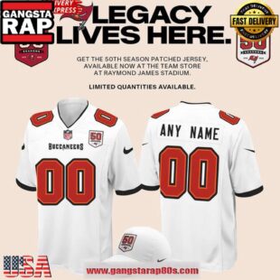 Tampa Bay Buccaneers Celebrate The Legacy of 50 Seasons White Football Jersey
