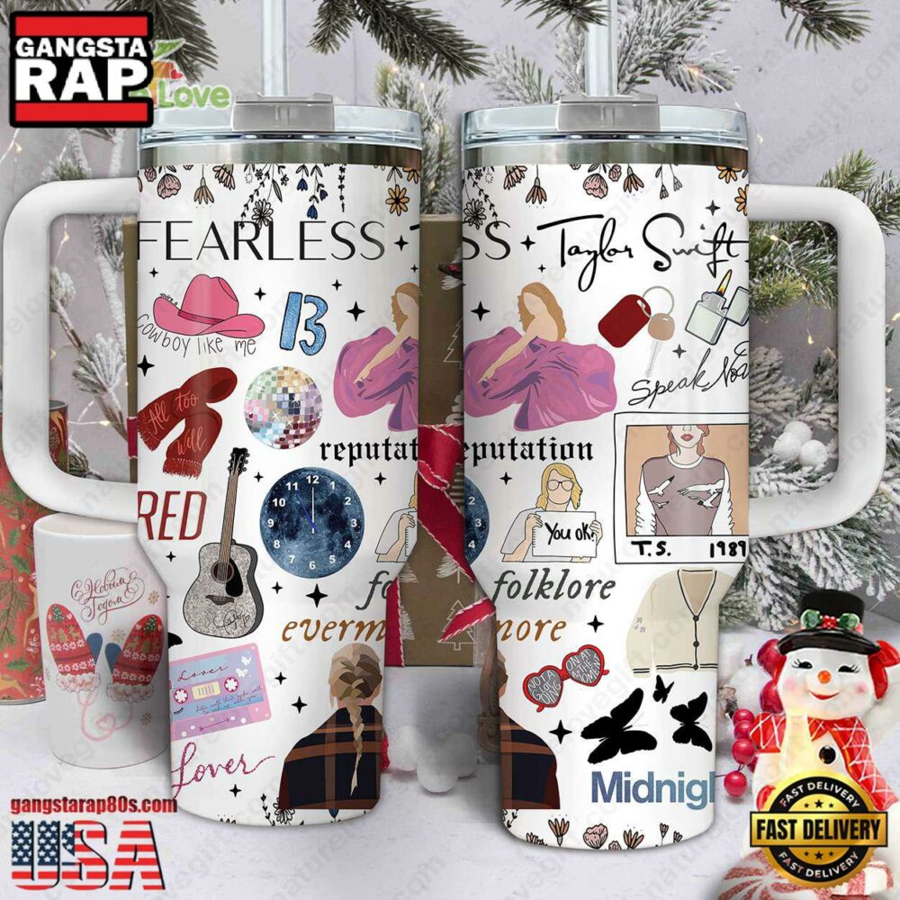 Taylor Swift Album Swiftie Collection Music Custom Stanley Quencher 40oz Stainless Steel Tumbler With Handle Taylor Swift Album Swiftie Collection Music Custom Stanley Quencher 40oz Stainless Steel Tumbler With Handle
