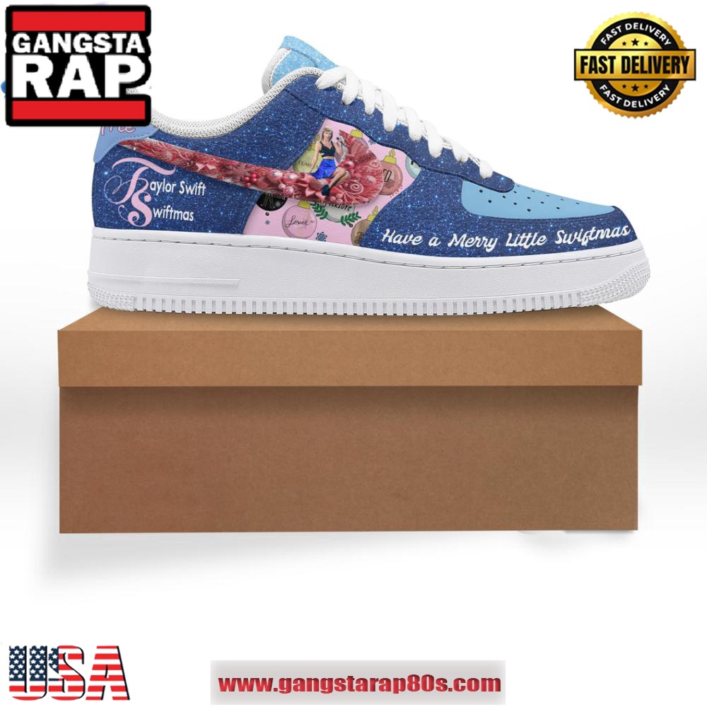 Taylor Swift Have A Merry Little Swiftmas Air Force 1 Running Sneakers Shoes Taylor Swift Have A Merry Little Swiftmas Air Force 1 Running Sneakers Shoes