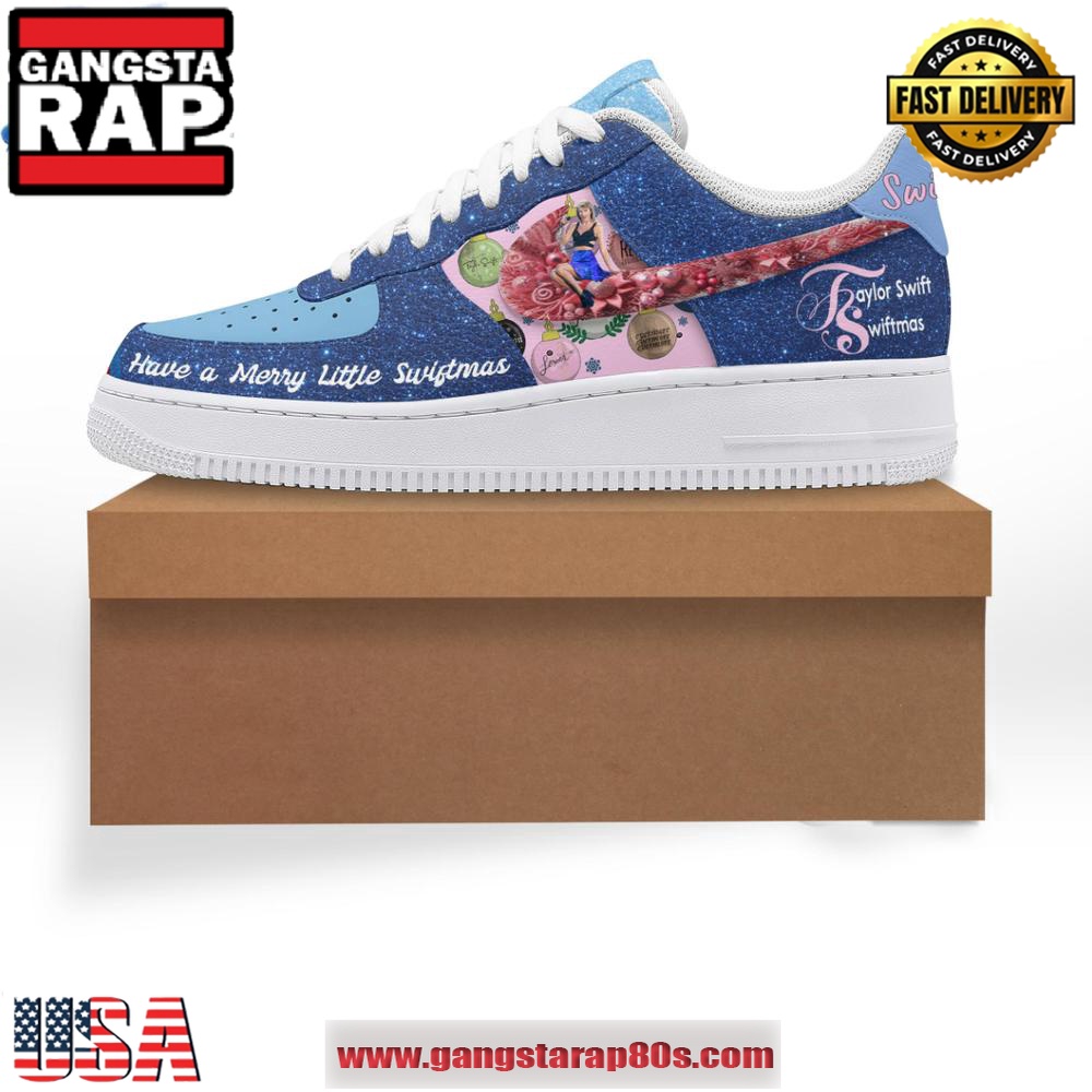 Taylor Swift Have A Merry Little Swiftmas Air Force 1 Running Sneakers Shoes Taylor Swift Have A Merry Little Swiftmas Air Force 1 Running Sneakers Shoes