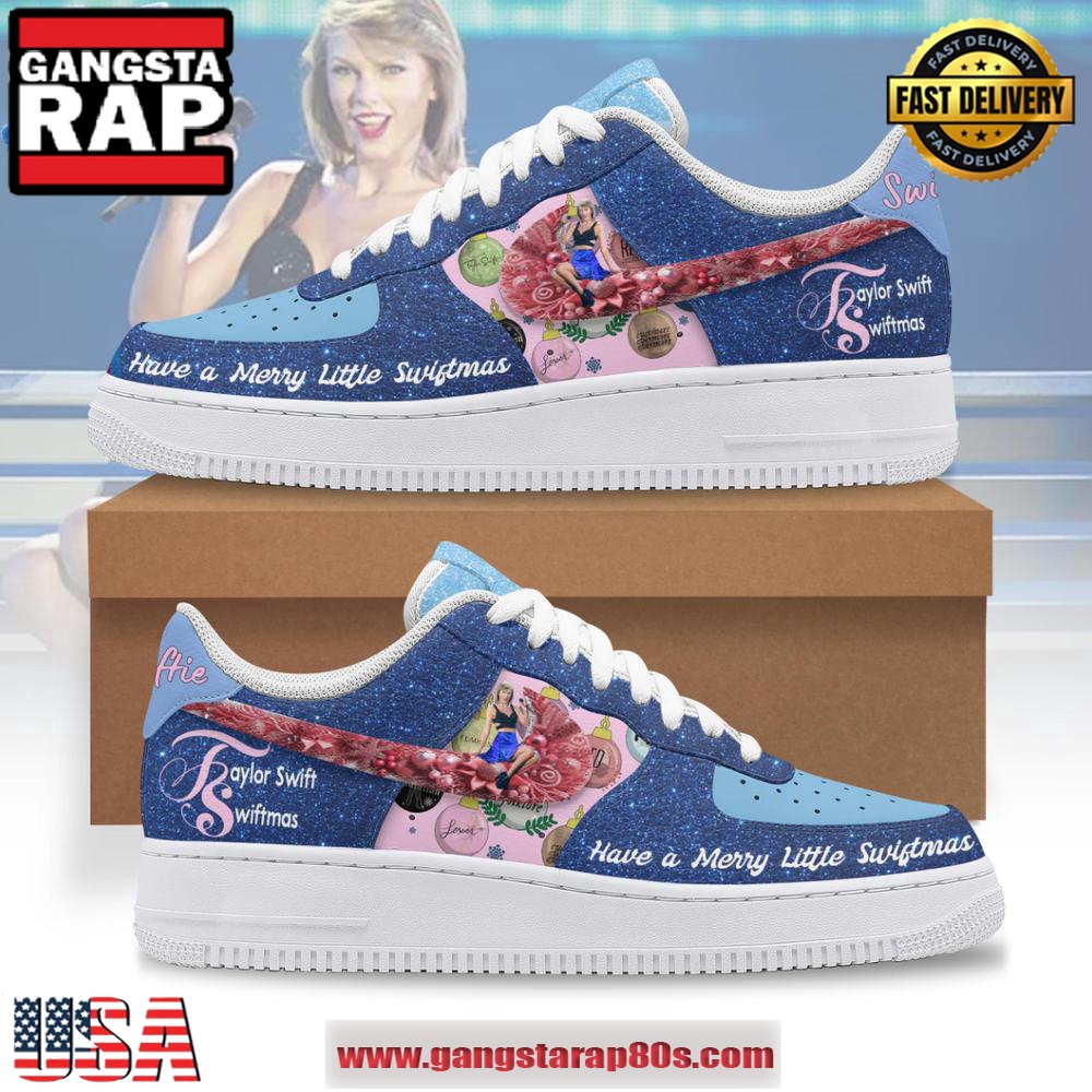 Taylor Swift Have A Merry Little Swiftmas Air Force 1 Running Sneakers Shoes Taylor Swift Have A Merry Little Swiftmas Air Force 1 Running Sneakers Shoes