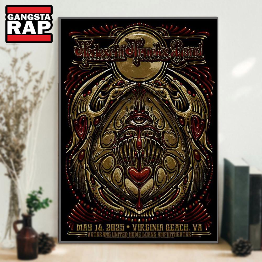 Tedeschi Trucks Band Veterans United Home Loans Amphitheater Virginia Beach, VA May 16 2025 Concert Poster Canvas Art Tedeschi Trucks Band Veterans United Home Loans Amphitheater Virginia Beach, VA May 16 2025 Concert Poster Canvas Art