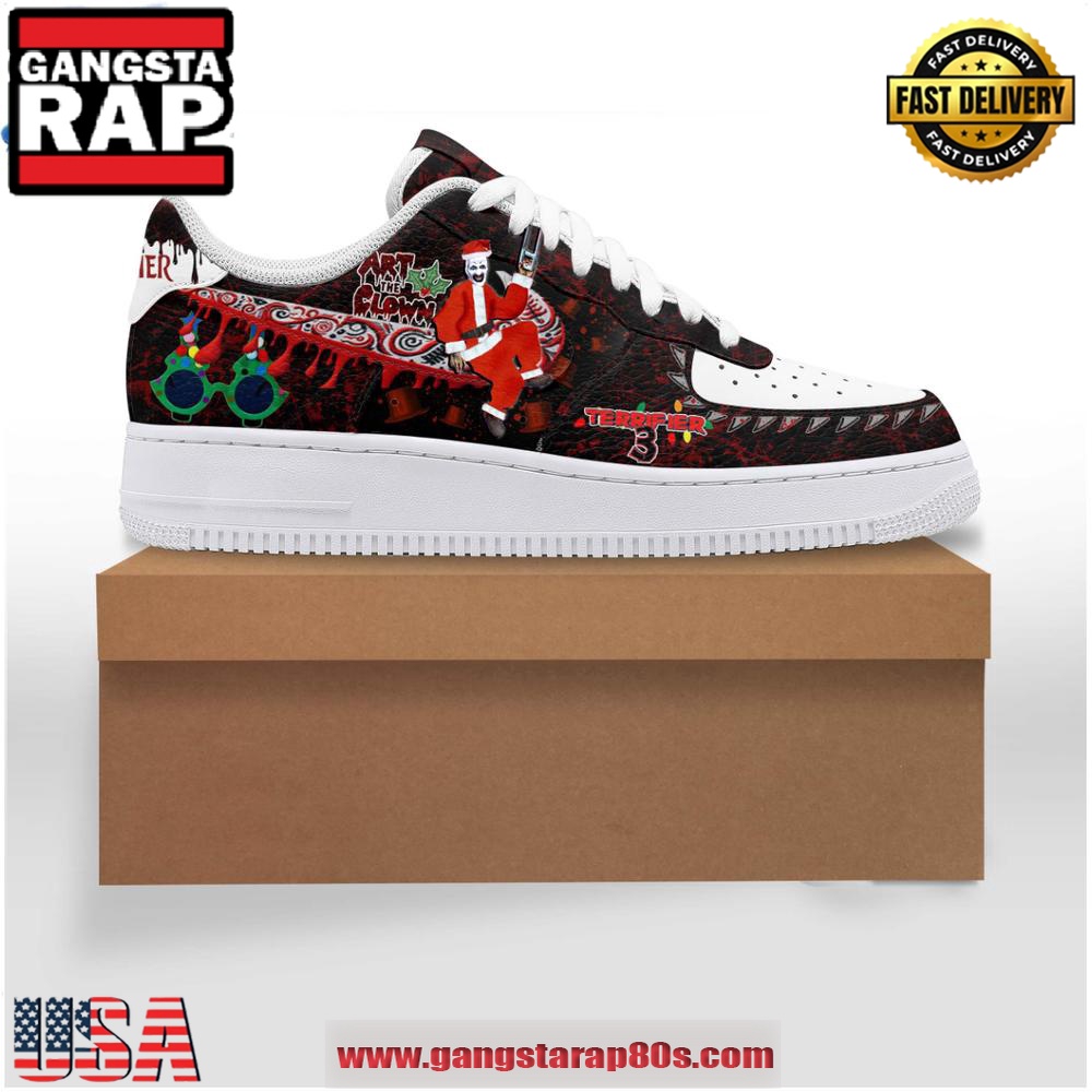Terrifier 3 Santa Clown Christmas Air Force 1 Running Sneakers Shoes Terrifier 3 Santa Clown Christmas Air Force 1 Running Sneakers Shoes