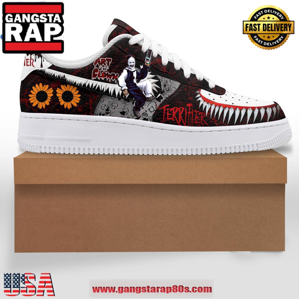Terrifier Art The Clown Limited Edition Air Force 1 Running Sneakers Shoes Terrifier Art The Clown Limited Edition Air Force 1 Running Sneakers Shoes