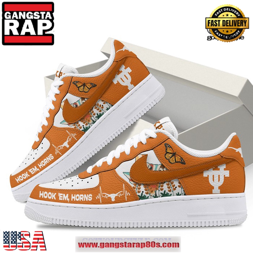 Texas Longhorns Hook Em Horns Air Force 1 Running Sneakers Shoes Texas Longhorns Hook Em Horns Air Force 1 Running Sneakers Shoes