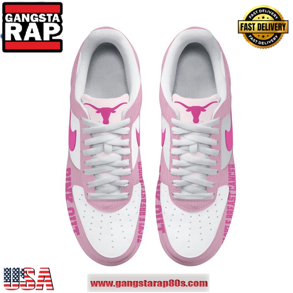Texas Longhorns Tackle Breast Cancer 2024 Pink Air Force 1 Running Sneakers Shoes Texas Longhorns Tackle Breast Cancer 2024 Pink Air Force 1 Running Sneakers Shoes