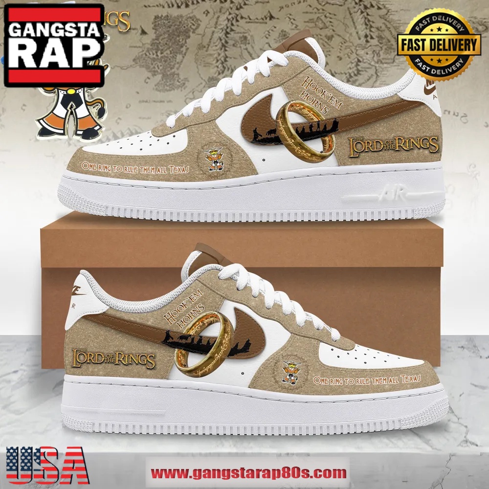 Texas Longhorns x LOTR Special Limited Edition Air Force 1 Running Sneakers Shoes Texas Longhorns x LOTR Special Limited Edition Air Force 1 Running Sneakers Shoes