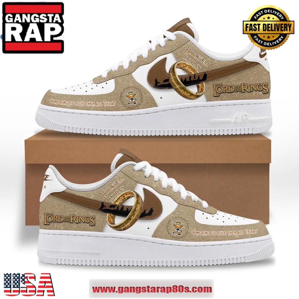Texas Longhorns x LOTR Special Limited Edition Air Force 1 Running Sneakers Shoes Texas Longhorns x LOTR Special Limited Edition Air Force 1 Running Sneakers Shoes