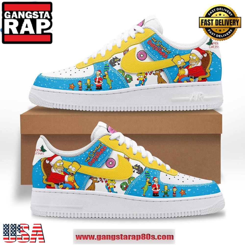 The Simpsons Merry Christmas Limited Edition Air Force 1 Running Sneakers Shoes The Simpsons Merry Christmas Limited Edition Air Force 1 Running Sneakers Shoes