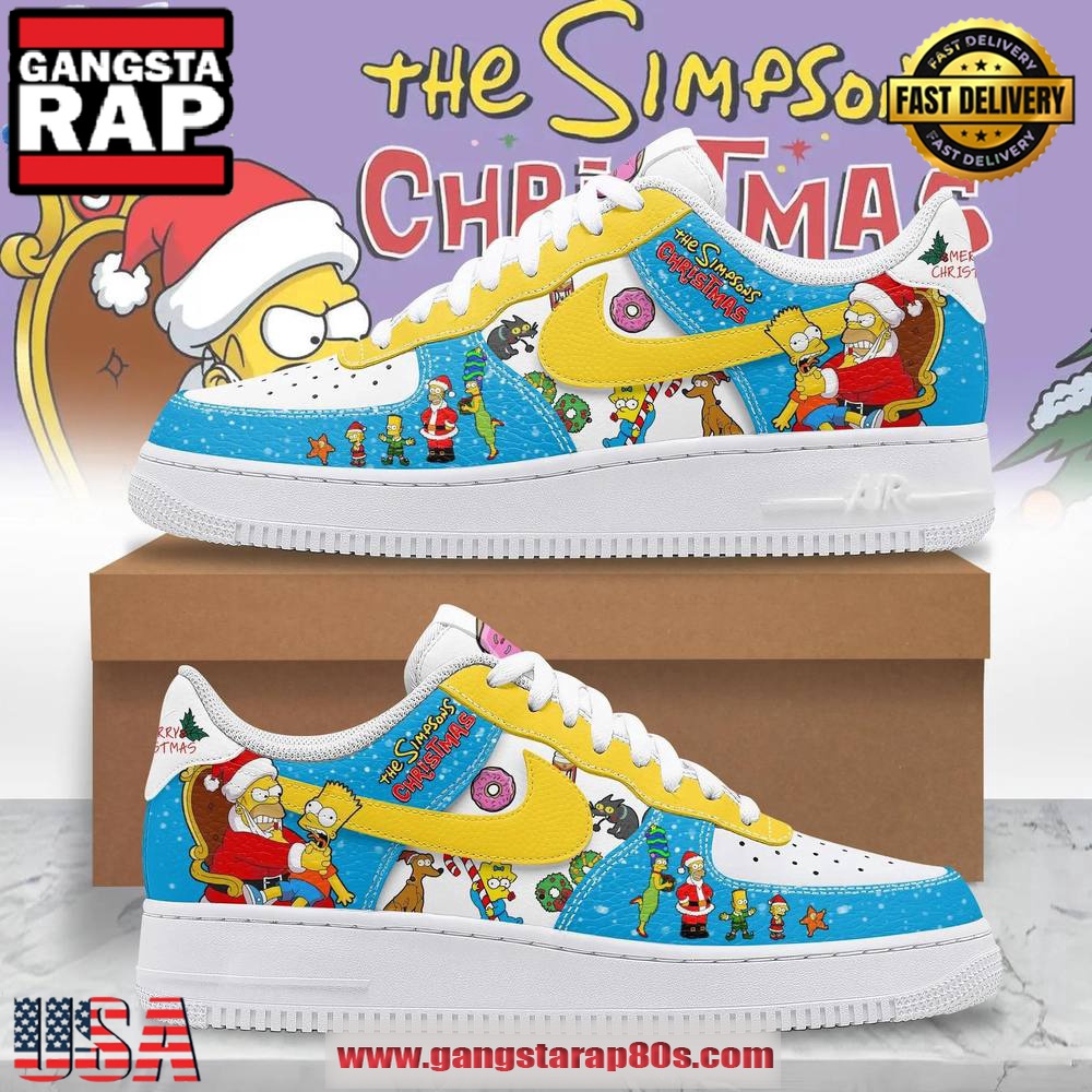 The Simpsons Merry Christmas Limited Edition Air Force 1 Running Sneakers Shoes The Simpsons Merry Christmas Limited Edition Air Force 1 Running Sneakers Shoes