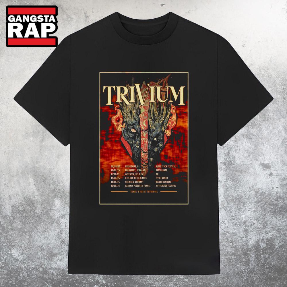 Trivium UK And EU Summer Tour 2025 T Shirt Trivium UK And EU Summer Tour 2025 T Shirt