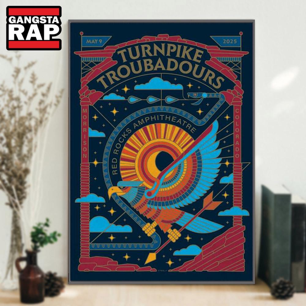 Turnpike Troubadours Red Rocks Amphitheatre Morrison, CO May 9 2025 Concert Poster Canvas Art Turnpike Troubadours Red Rocks Amphitheatre Morrison, CO May 9 2025 Concert Poster Canvas Art