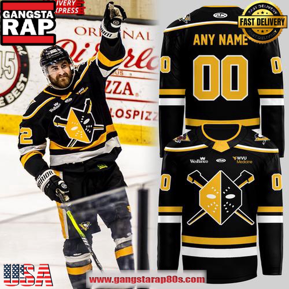 Wheeling Nailers New Uniforms 2025 Custom Name Number Black Hockey Jersey Wheeling Nailers New Uniforms 2025 Custom Name Number Black Hockey Jersey