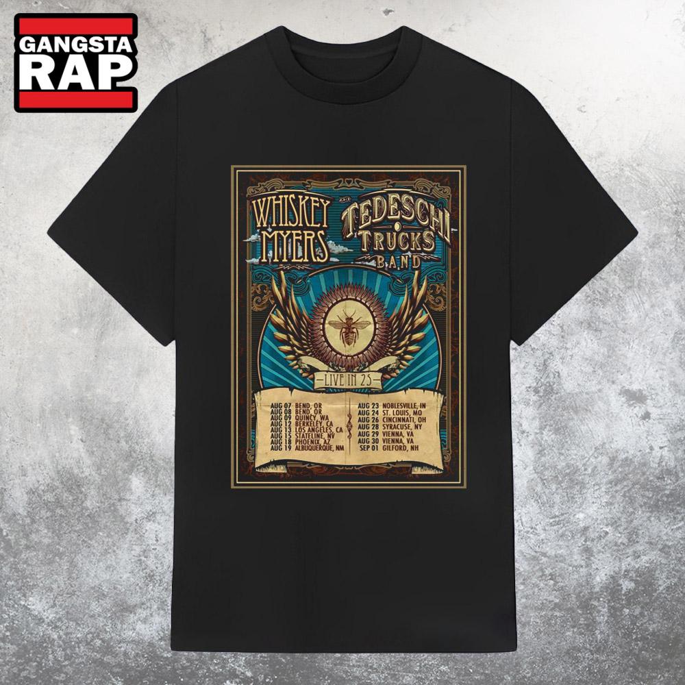 Whiskey Myers And Tedeschi Trucks Band Live In 2025 Tour T Shirt Whiskey Myers And Tedeschi Trucks Band Live In 2025 Tour T Shirt