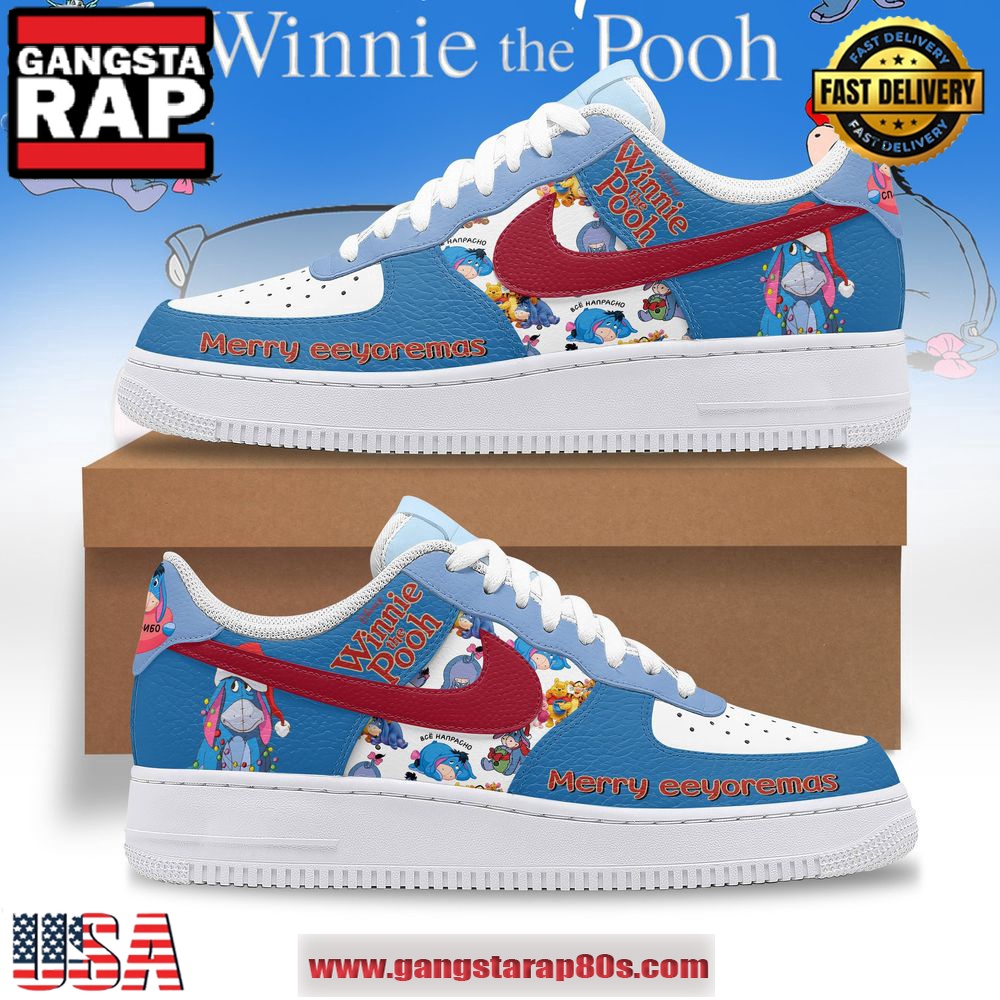 Winnie The Pooh Merry Eeyoremas Limited Air Force 1 Running Sneakers Shoes Winnie The Pooh Merry Eeyoremas Limited Air Force 1 Running Sneakers Shoes