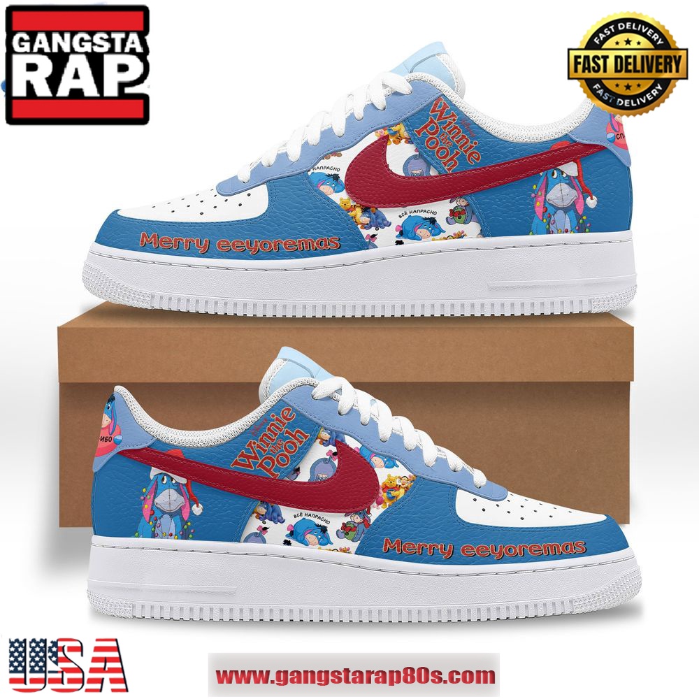 Winnie The Pooh Merry Eeyoremas Limited Air Force 1 Running Sneakers Shoes Winnie The Pooh Merry Eeyoremas Limited Air Force 1 Running Sneakers Shoes