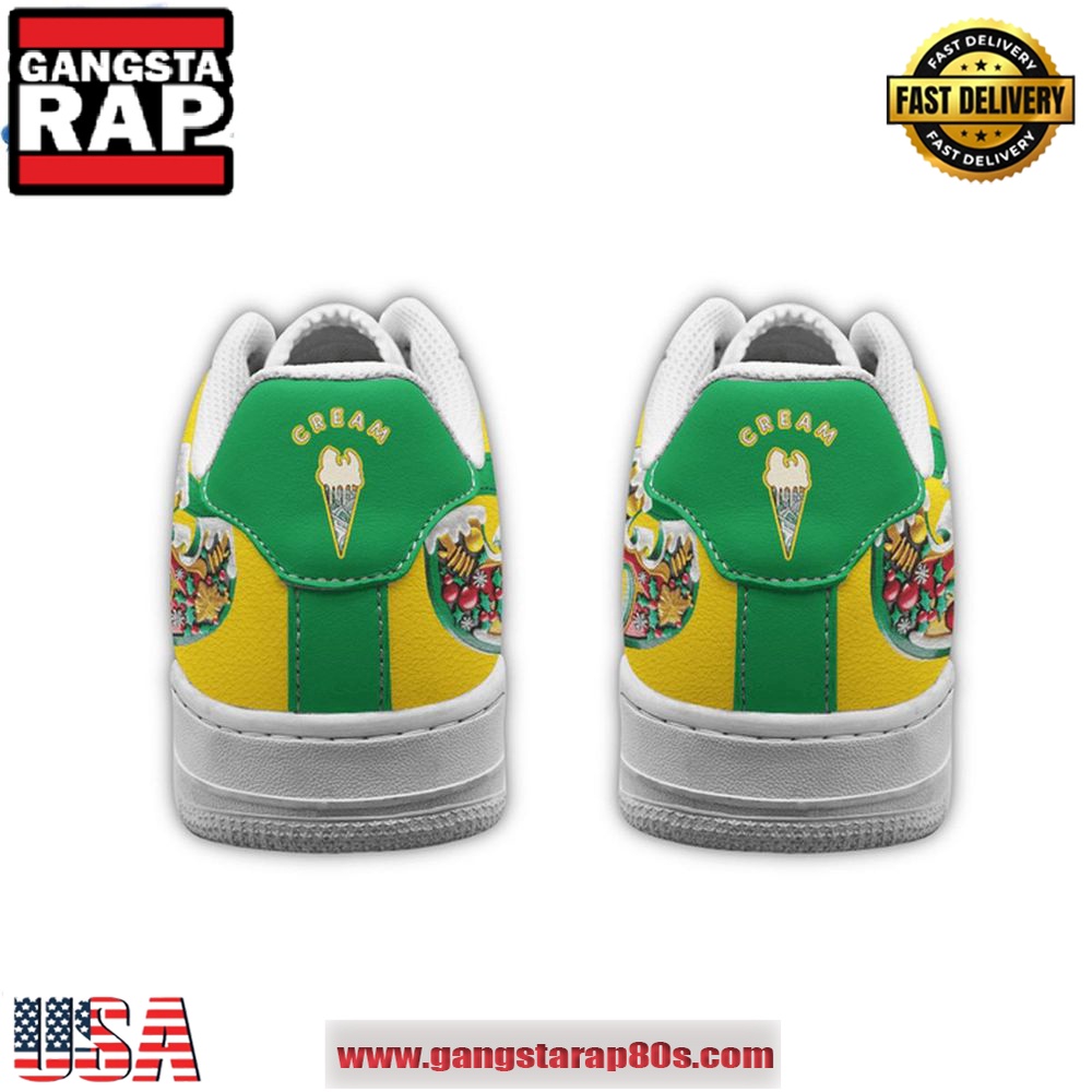 Wu-Tang Clan Cream Merry Christmas Limited Edition Air Force 1 Running Sneakers Shoes Wu-Tang Clan Cream Merry Christmas Limited Edition Air Force 1 Running Sneakers Shoes