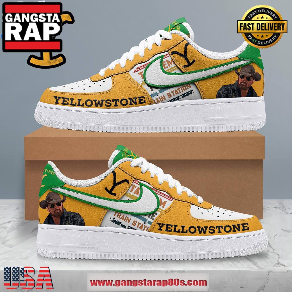Yellowstone Cowboy Limited Edition Air Force 1 Running Sneakers Shoes Yellowstone Cowboy Limited Edition Air Force 1 Running Sneakers Shoes