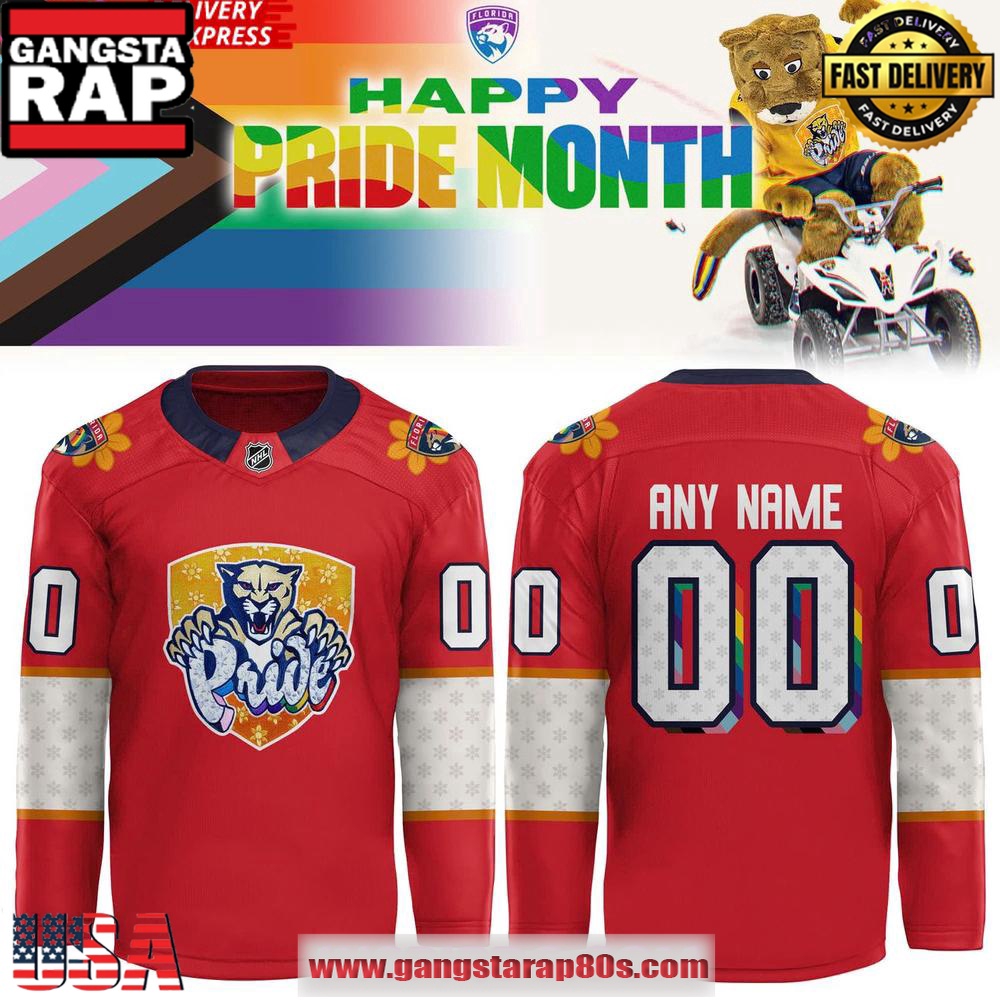 2025 Florida Panthers Pride Month Special Red Custom Hockey Jersey 2025 Florida Panthers Pride Month Special Red Custom Hockey Jersey