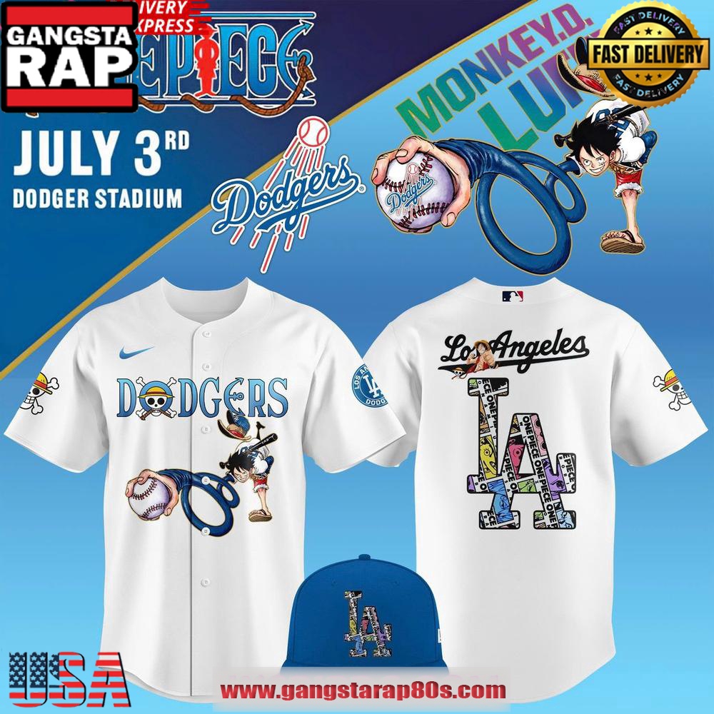 2025 One Piece Night x Los Angeles Dodgers Stadium Baseball Jersey Shirt 2025 One Piece Night x Los Angeles Dodgers Stadium Baseball Jersey Shirt